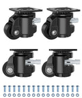 Heavy Duty Leveling Casters With Ratchet Handle Set Of 4 Industrial Casters 2200 Lbs Capacity 2 Inch Adjustable Nylon Wheels