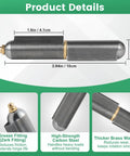 4 Pack 4 Inch Heavy Duty Carbon Steel Weld On Hinges With Grease Fitting Beefy Bullet Barrel Design detail view, showing size and components.