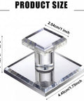 No Drill Adhesive Mirror Cabinet Handles Set 6 Clear Beveled Acrylic Pull Knobs For Cabinets Wardrobes Drawers And Doors Easy Snap On Sleek Square 1.75 Inch Modern Kitchen Bathroom Decor clear square acrylic knob 1.75 inch with size dimensions