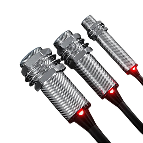 Versatile Hall Effect Proximity Sensor Switch M8 M12 M18 Inductive Magnetic Reed Type 12V DC NPN Or PNP Normally Open Includes Gift Magnet, three metal sensors