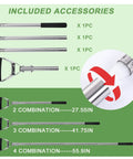 Garden Hoe With Three Height Adjustable Long Handle 55.9 Inch Stainless Steel Heavy Duty Scuffle Hoe components and adjustment options