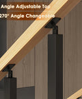 Rock Solid Steel Railing Posts With Adjustable Angle Brackets For Decks Stairs And Porches Weather Resistant Powder Coated Baluster Columns with angle adjustable top.