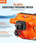 Close-up of 12V Diaphragm Water Pump 3.5 GPM Self Priming With Adjustable 40 To 80 PSI Overload Protection half inch MNPT