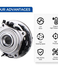 Front Wheel Hub And Bearing Assembly For 2014-2018 Ram 2500 And 2013-2018 Ram 3500 With ABS 8 Lug Front Position Driver Or Passenger Side