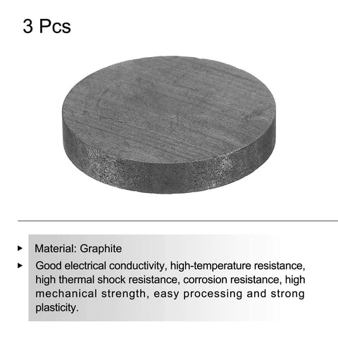 High Purity Graphite Block Disk Ingot 30x5mm For Melting And Electrolysis Pro Grade Graphite Electrode Plate, shown in side view