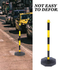 Heavy Duty Elastic Warning Bollard Post With Rock Solid Bounce Back Shield For Tight Parking Spots And Driveway Guard durable anti-collision column on street.
