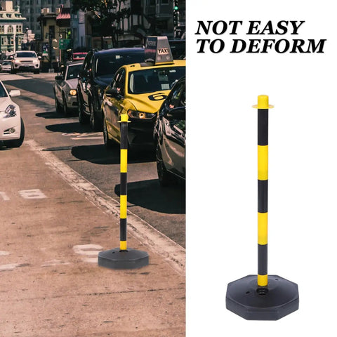 Heavy Duty Elastic Warning Bollard Post With Rock Solid Bounce Back Shield For Tight Parking Spots And Driveway Guard durable anti-collision column on street.