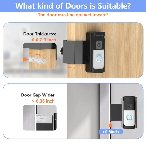 Anti-Theft Video Doorbell Mount No Drilling Bracket Fits Video Doorbell 2024 Release and Battery Doorbell Plus Pro 2020