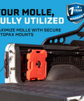 Rock Solid Molle Panel RotoPax Mount For Your Overland Trail Rig durable quick lock design with RotopaX water can on truck bed