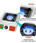 10000 BTU Propane Portable Stove For Outdoor Camping Single Burner Stainless Steel Cooktop with detailed burner view