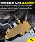 Badass Heavy Duty Brass PV2 Proportioning Valve For Disc Drum Brake Swap Replacement 172-1353 showing precise hydraulic connection on vehicle.