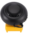 Hassle Free Portable Battery Space Heater Featuring Dual Usb Ports And 360 Degree Swivel on yellow base, top view, compact design.