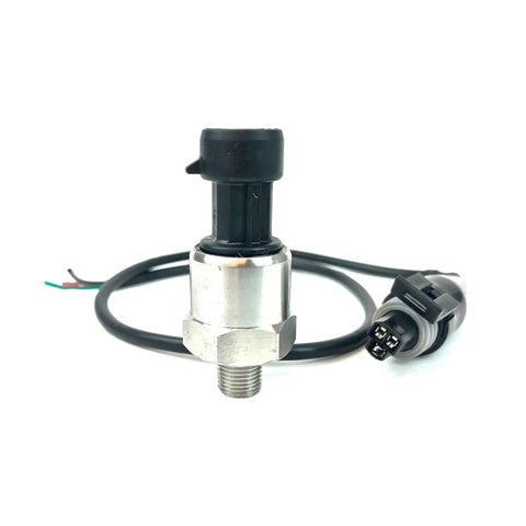 100 Psi Universal 5V Pressure Transducer Sender Sensor With Wiring Connector, 1 Eighth Inch NPT Thread, Stainless Steel Pressure Sensor