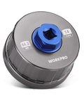 Heavy Duty Oil Filter Wrench With 64mm 14 Flute Aluminum Cartridge Removal Tool Fits Toyota Lexus, top view with 64.3mm marking.