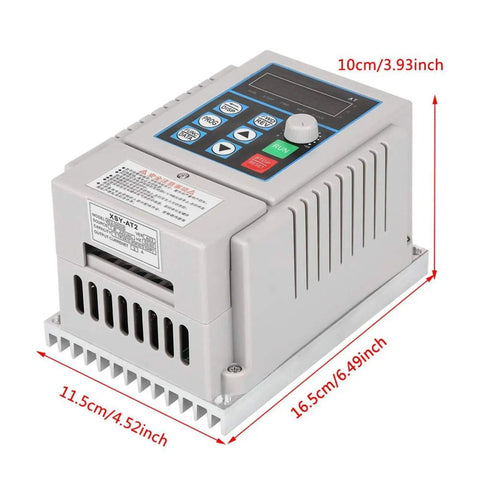 Versatile Variable Frequency Drive For 0.45KW Single Phase Motors 220V 2.5A VFD Speed Controller with dimensions labeled
