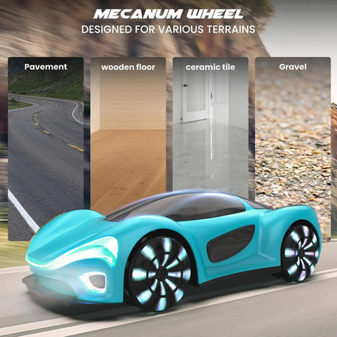 Gesture Sensing Remote Control Car with Charging Dock, blue, designed for pavement, wooden floor, ceramic, gravel terrains