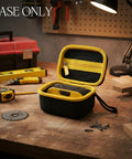 Tough As Nails Hard Shell Carrying Case For Franklin Sensors Prosensor M70 Stud Finder With Seven Detection Sensors Heavy Duty Eva Travel Organizer Bag Black Variant, open case on a workbench.