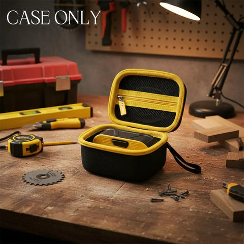 Tough As Nails Hard Shell Carrying Case For Franklin Sensors Prosensor M70 Stud Finder With Seven Detection Sensors Heavy Duty Eva Travel Organizer Bag Black Variant, open case on a workbench.