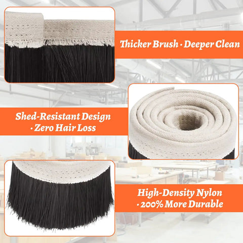 Heavy Duty Cnc Dust Shoe Brush With Thick Nylon Bristles For Vacuum Cleaners And Router Spindles showing thick nylon bristles and shed-resistant design.
