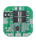 Pack Of Four Heavy Duty Bms For 18650 Lithium Ion Cells With Dead Simple Plug And Play Wiring And Built Tough Short Circuit Safety Protection And Smooth Automatic Balancing, 4S BMS board layout with components.