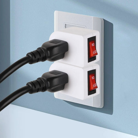 Grounded Outlet With On Off Switch Wall Tap Adapter Single Outlet Power Switch 15A 125V 1875W 3 Prong Plug ETL Listed