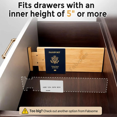 High Grade Bamboo Drawer Dividers 6 Pack, Adjustable Space Savers From 12 To 17 Inches, Wooden Dresser Organizers With Soft Foam Ends, Quick Glow Up For Your Closet Stash, Baby Clothes And Nursery Organization