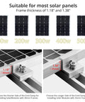 Six Pack Solar Panel Mounting Brackets Kit With 7.87 Inch Aluminum Rails And 30mm And 35mm End Clamps for Various Solar Panel Sizes