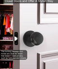 Matte Black Passage Door Knobs Set For Hallways And Closets No Locking Interior Door Handles 5 Pack Modern Satin Finish