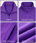 Mens Purple Full Zip Sweatshirt With Stand Collar No Hood Plush Fleece Lining Zip Up Cardigan Style Jacket XL with lapel, fleece, pockets.