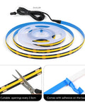 12V LED Cabinet Lighting Kit 10pcs Self-Adhesive Cuttable 6.56Ft showing LED strip on spool, cuttable sections and adhesive back.