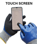 Heavy Duty Nitrile Gardening Gloves For Men Double Coated Work Gloves With Level 5 HPPE Cut Resistance Puncture And Water Resistant