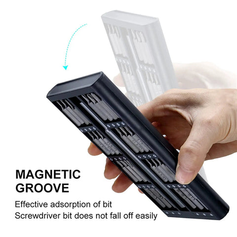 Heavy Duty 63 In 1 Precision Screwdriver Set With Magnetic Bits For Phone Repair Including Torx And Hex Heads Built To Last A Lifetime, black case