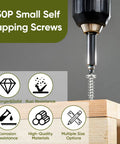 750 Piece Tiny Screws For Plastic And Metal M1.7 To M3 Phillips Pan Head Self Tapping Screws Silver Carbon Steel