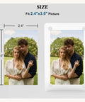 Image showing Clear Acrylic Sun Visor Photo Holder Clip For Cars Universal Magnetic Photo Clip with 2.4x3.5 inch display size.