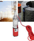 Hella Durable Stainless Steel Solar and DC 12V Submersible Sump Pump with red cord for clean water transfer.