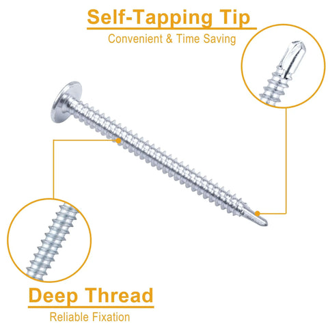 All In One Self Tapping Screws Set For Metal Wood And Plastic 125Pcs Galvanized Phillips Truss Head self-tapping screw with deep thread