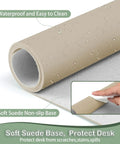 Premium Leather Desk Pad Protector For A Clean Boss Level Desk Setup, Non Slip Mouse Pad And Laptop Desk Mat, Waterproof Leather Blotter, 30 X 14 Inches In Beige