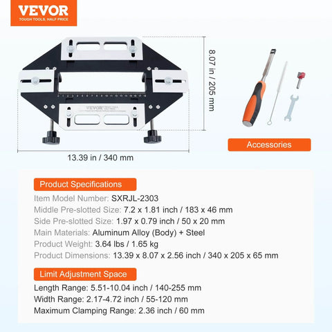 DIY Ready Door Hinge Jig For Woodworking Aluminum Alloy Hole Opener And Slotting Locator with accessories and specifications