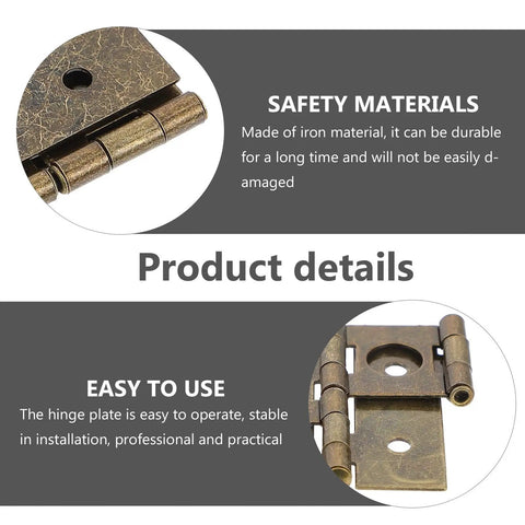 Close-up of 10 Pieces Double Acting Iron Door Hinges For Wine And Display Cabinets showing iron material and design details.