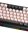 Compact Wireless Mechanical Keyboard With Tri Mode Connectivity And A Slick Dot Matrix Screen Plus Custom Volume Knob For Hella Smooth Typing Vibes And Epic Gaming Sessions Powered By Massive 10000Mah Battery - top view showing keys and volume knob.