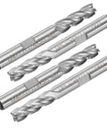Quarter Inch End Mill Router Bit Set, Four Flute Straight Shank HSS-AL CNC Cutter, Four Piece Spiral Milling Tool For Wood PVC MDF Engraving
