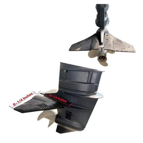 Hydrofoil Stabilizer For Outboard And Stern Drive Boats Up To 150 HP Easy Install Marine Upgrade shown with propeller