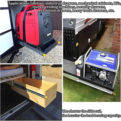 60 Inch Drawer Slides With Lock And Full Extension Tough As Nails Heavy Duty Rails in RV and truck applications