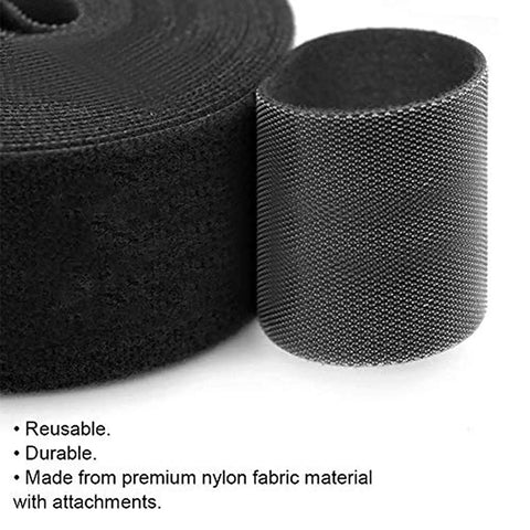 Close-up of 4 Inch Wide 5 Yards Long Heavy Duty Hook And Loop Cable Tie Cord Wrap Fastener Nylon, showing hook surface detail.
