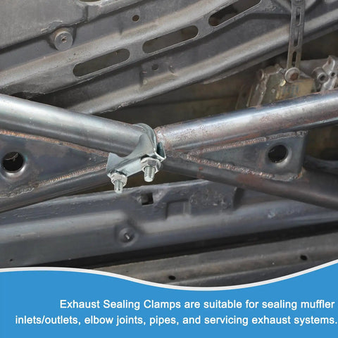 Two Pack U Bolt Exhaust Clamp Kit For Muffler And Exhaust Tip Pipes 26mm 1 Inch Galvanized Iron U Bolt Clamps in use under vehicle