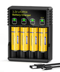 18500 3.2V LiFePO4 Rechargeable Batteries With Smart 4 Slot Charger 1000mAh Each For Outdoor Solar Lights and Flashlights