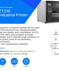 Top Notch Direct Thermal Industrial Printer With 203 Dpi Resolution 4 Inch Width for crisp barcodes with LCD display.