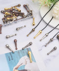 40Pcs Bolo Tie Tips Replacement Ends Set In Five Dope Colors Alloy Cord End Charms For Bolo Tie Making Fashion Findings DIY Crafts Necklace Decor And Clothing Accessories, alloy tips on cords