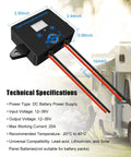 Beefed-Up 12V To 36V DC Low Voltage Protection Module With Display and Auto Deep Discharge Cutoff shown with wiring