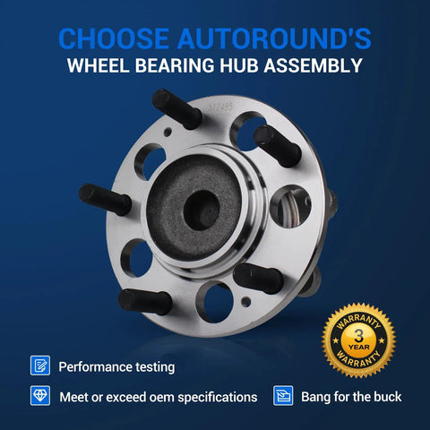 Premium Rear Wheel Hub Assembly For 2014 To 2019 Kia Soul And Soul Ev Drop In Replacement 52750B2050 with five lug and ABS.